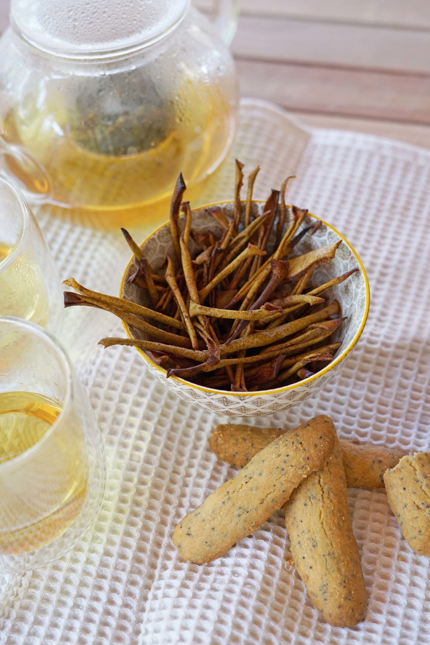 Chips d'épluchures de poires