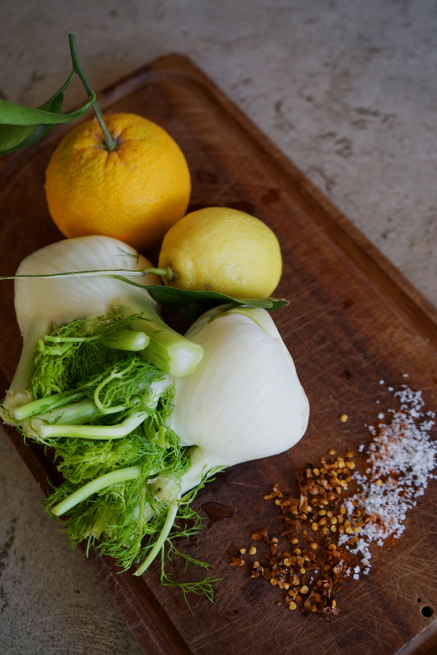 Carpaccio de fenouil aux agrumes