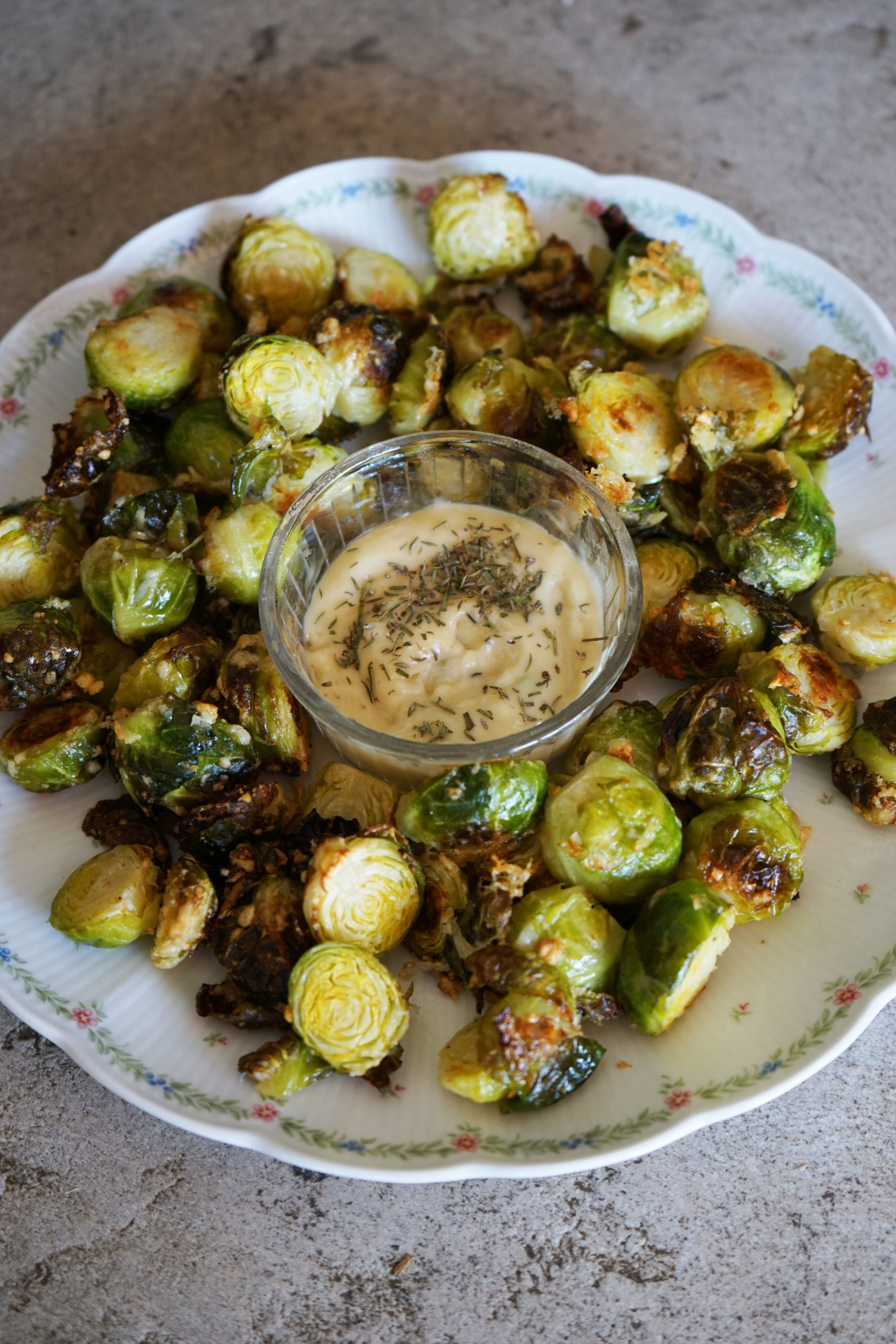 Choux de bruxelles croustillants au parmesan