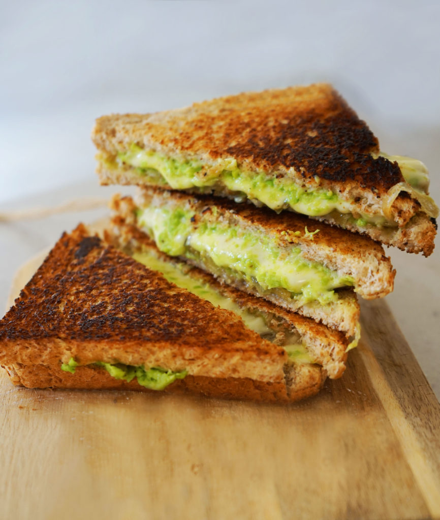 Croque végétarien Petits pois, Champignons et fromage