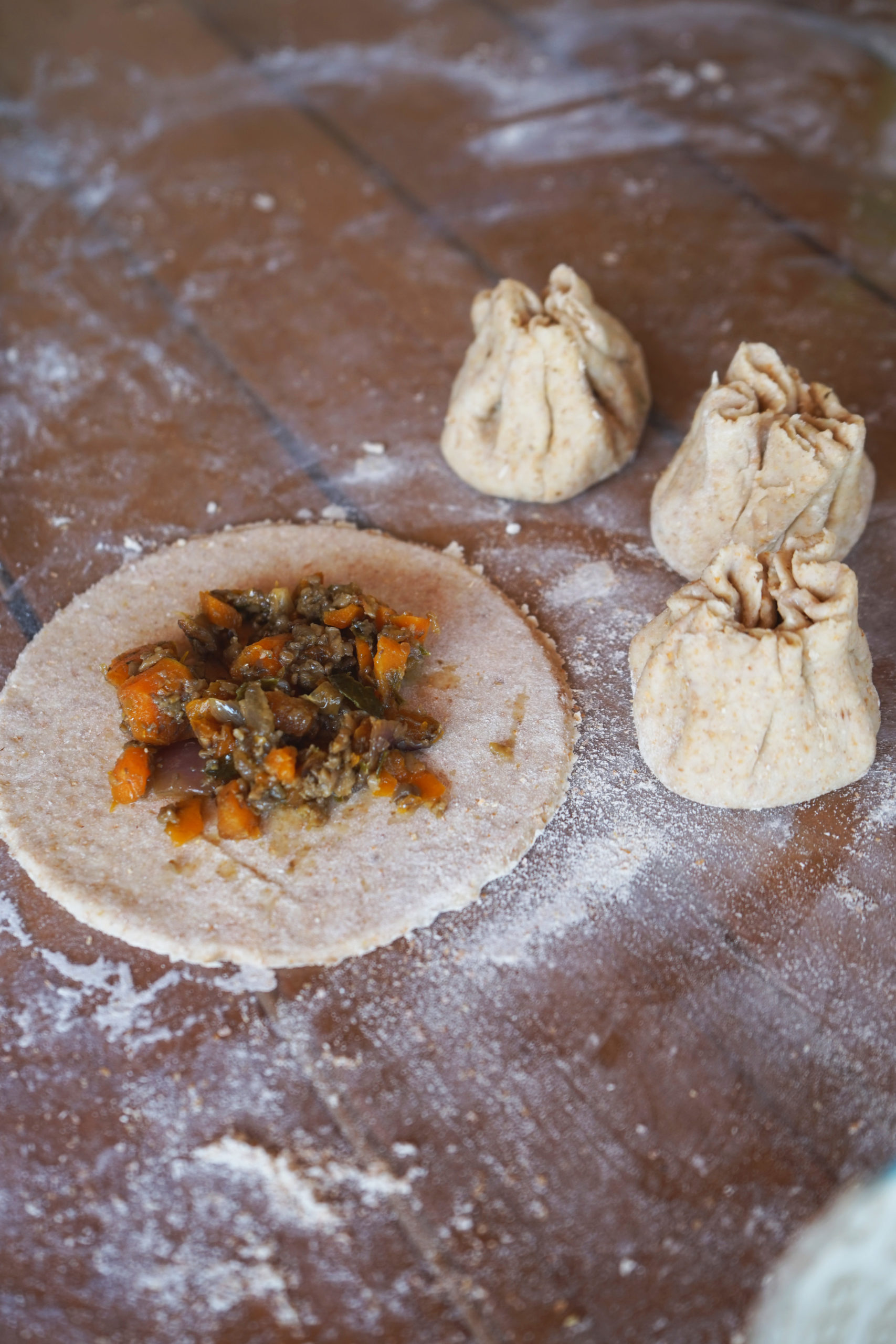 Raviolis champi et carottes