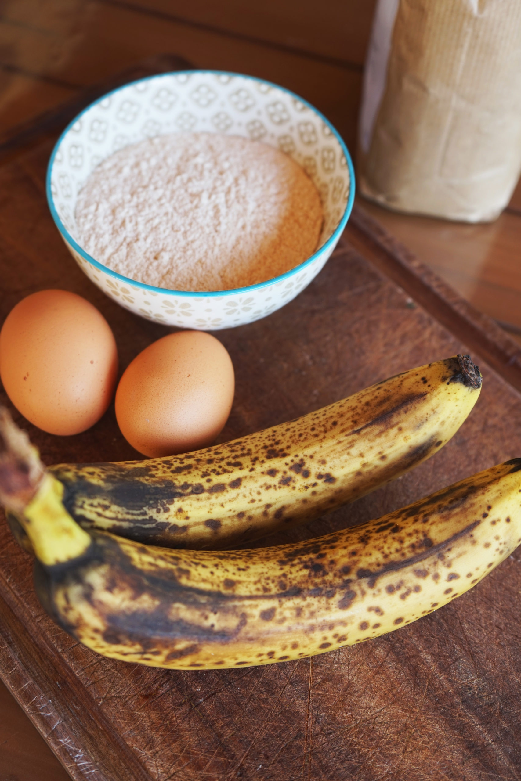 Pancakes banane coeur chocolat