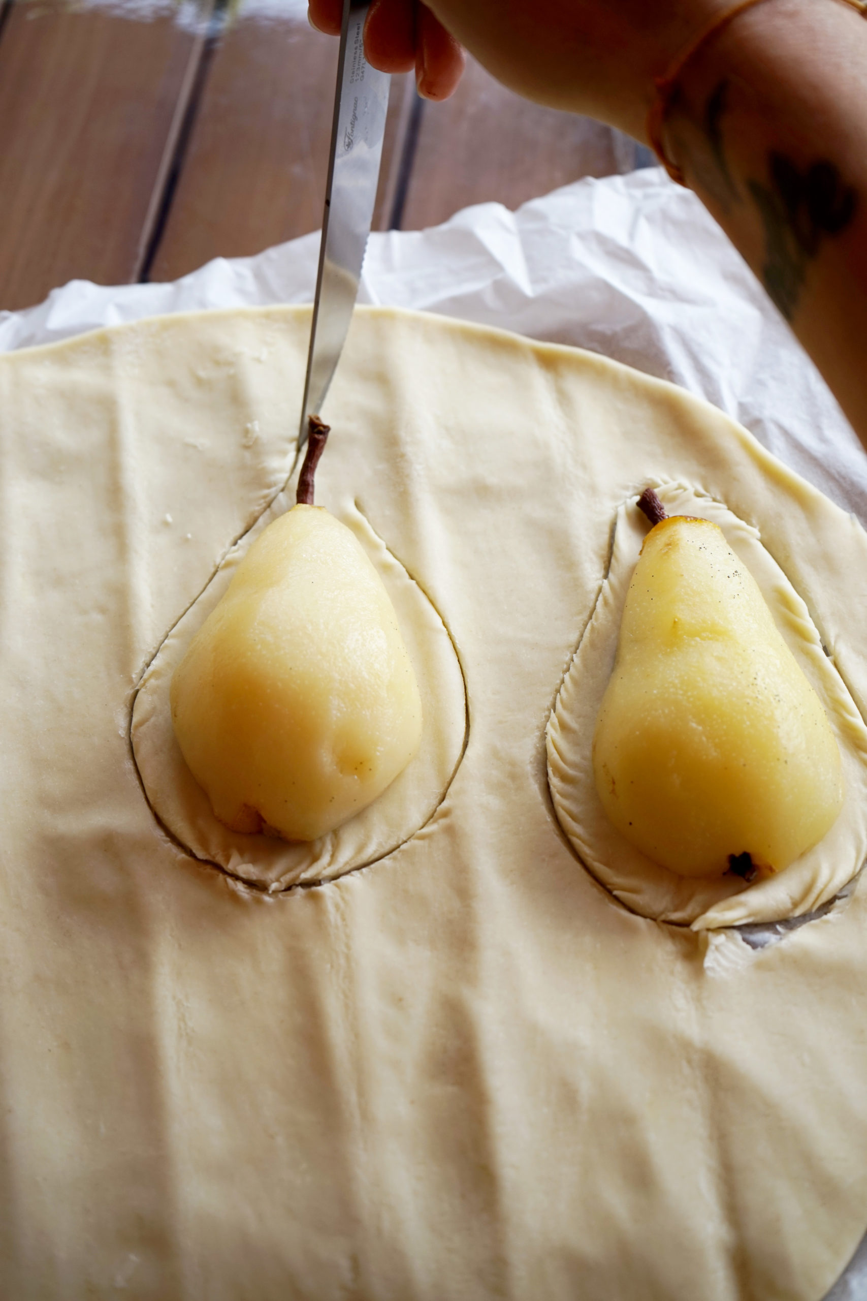 Poire feuilletée au chocolat